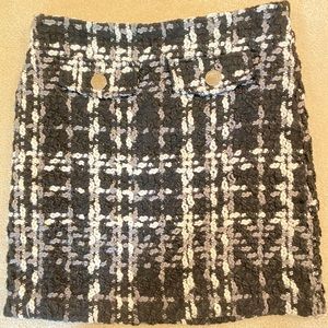Black and White Tweed Skirt, Size L
